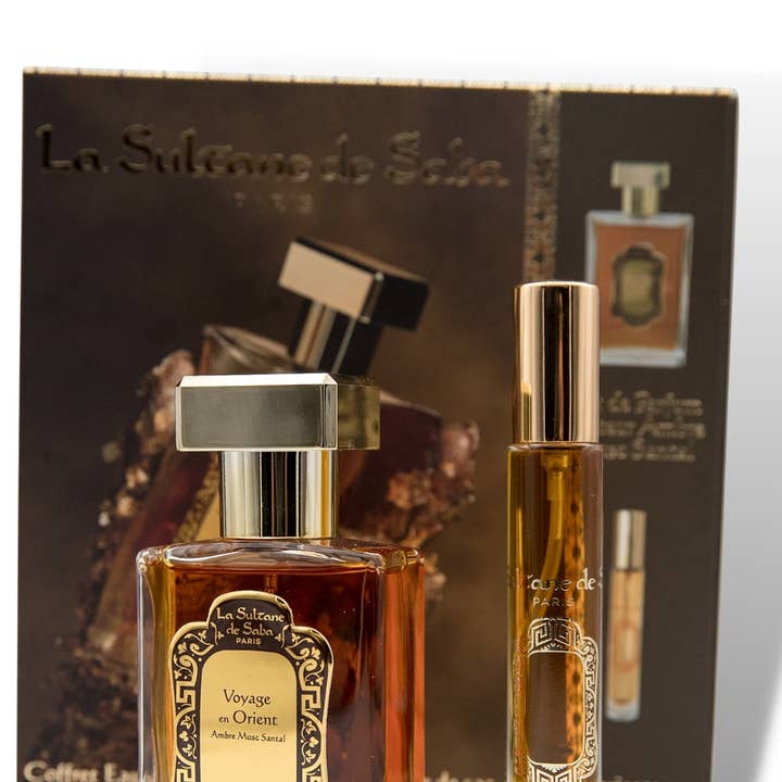 Perfume Gift Set - Amber Musk Sandalwood Perfume + Travel Spray
